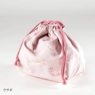【ネコポス対応】ミリミリ ランチ巾着（ウサギ）