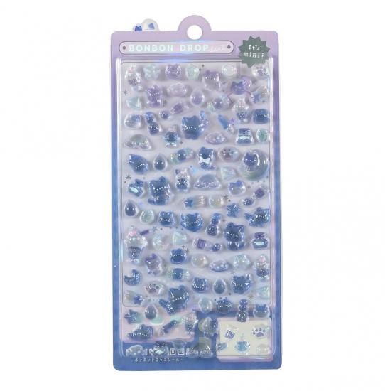 ネコポス対応】ボンボンドロップシール ミニ／よるねこボンボン