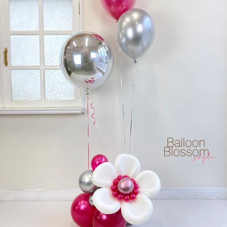 開店祝い 開業祝い 周年祝い 花とバルーンのお祝いギフト 大きなお花がとってもキュートなバルーンスタンド バルーンブラッサムスタイル