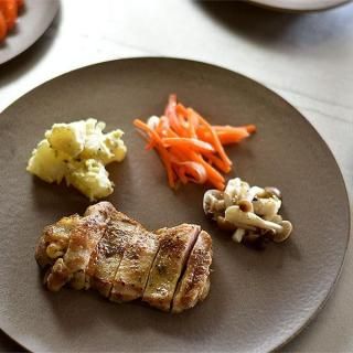 キュイジーヌ グレージュプレートM 約23.5cm 茶系 洋食器 丸型プレート 15cm〜25cm 日本製 美濃焼 業務用 おしゃれ モダン g-1928-11