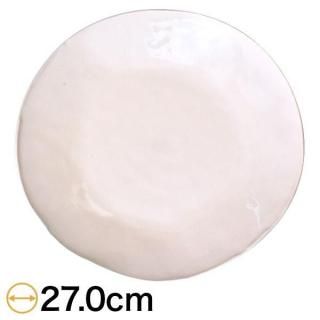 アイボリーいっぷく丸皿L 約27cm 白系 洋食器 丸型プレート 25cm以上 日本製 美濃焼 業務用 おしゃれ モダン g-1930-08