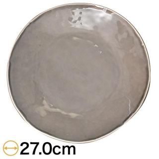 ベージュいっぷく丸皿L 約27cm 洋食器 丸型プレート 25cm以上 日本製 美濃焼 業務用 おしゃれ モダン g-1930-18