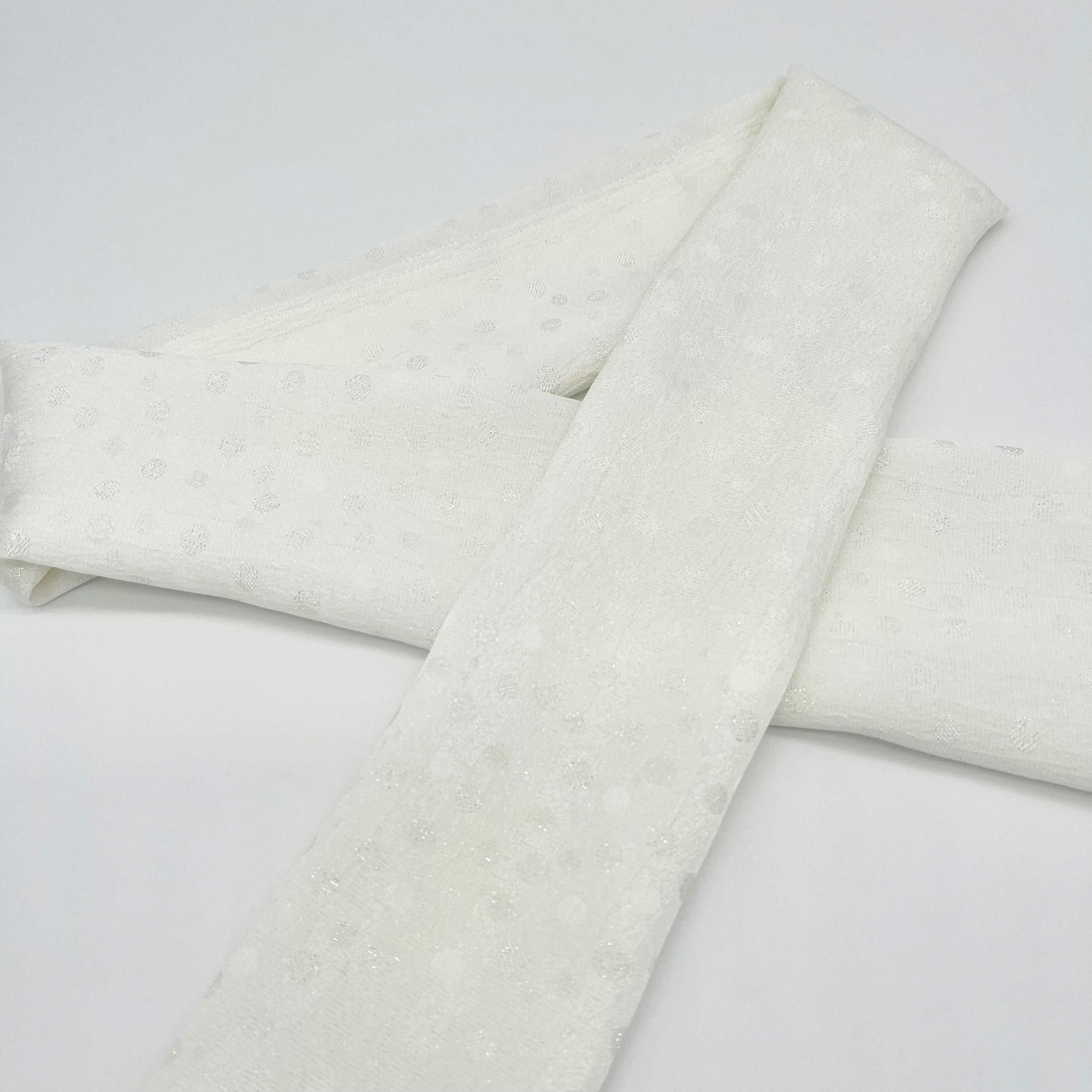 兎金＞ 帯揚げ(銀通し・水玉)