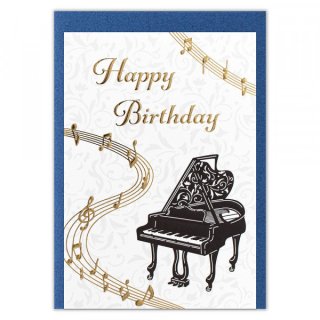 ミニカード　誕生日　ピアノ