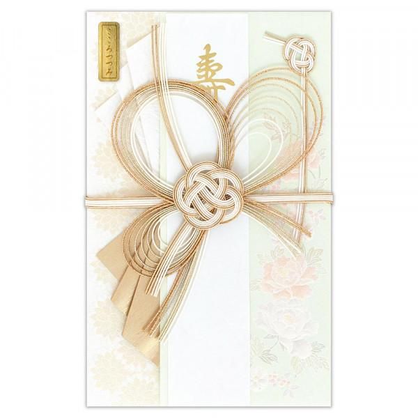 本堂用水引　四巾　本金　中抜き 寿中金封 花笑み 白緑A - エヌビー社 OFFICIAL ONLINE SHOP