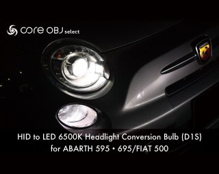 core OBJ select<br>HID to LED 6500K Headlight Conversion Bulb (D1S)<br>for ABARTH 595695/FIAT 500