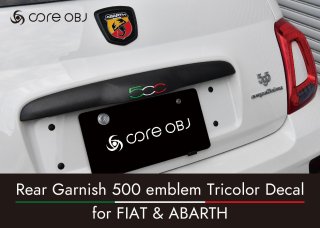 core OBJ<br>Rear Garnish 500 emblem Tricolor Decal<br>for FIAT & ABARTH