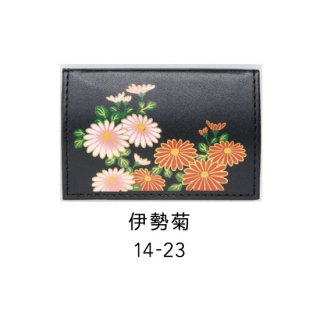 14-23 蒔絵カードケース オムレット型 桐箱入り・伊勢菊