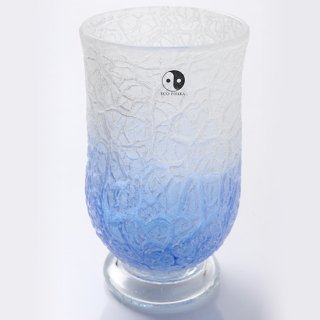 幻氷 台付きグラス ブルー