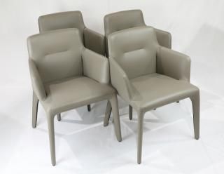 モデルルーム展示品 arflex（アルフレックス） VERA（ヴェラ）VRA-A（SSA-GY）ダイニングチェア4脚セット 【送料無料】E1718