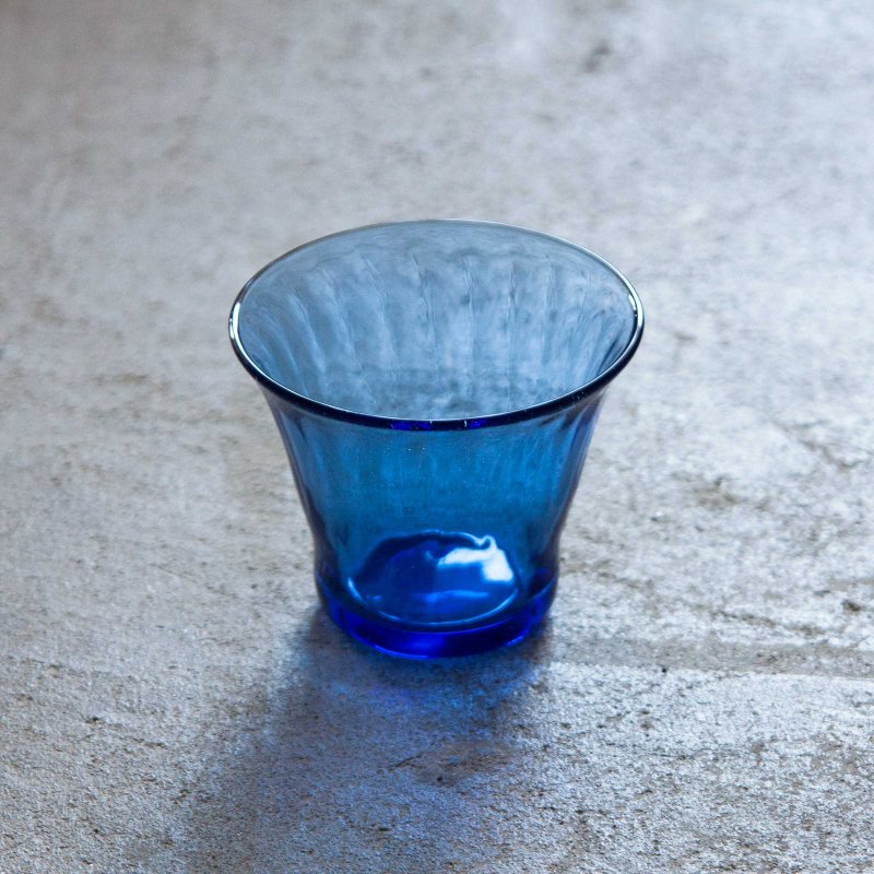 カンベガラス／モールドグラス -  台形型 （ブルー）