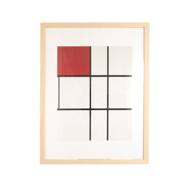 ピエト・モンドリアン 「Composition B (No.II) with Red」 1935 アートプリント フレームセット