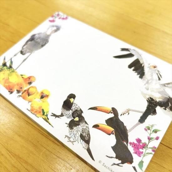 とりアート】デザインメモ帳掛川花鳥園の人気者たち - 掛川花鳥