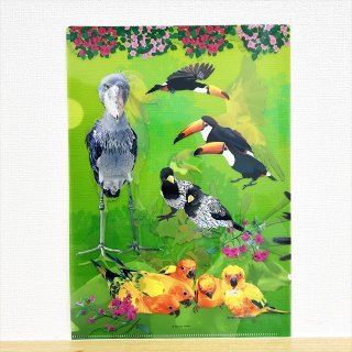 【とりアート】A4クリアファイル<br>掛川花鳥園の人気者