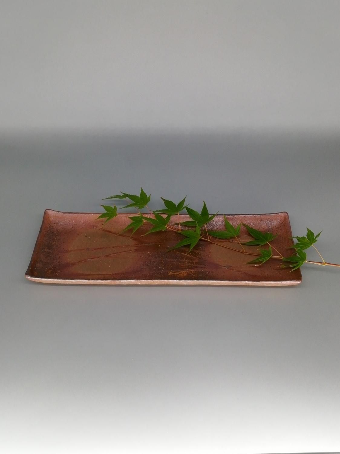 【美品】備前焼　長方形皿 作家物　竹﨑典泰先生 備前焼作家物竹﨑典泰氏長方形皿 作家竹﨑典泰先生