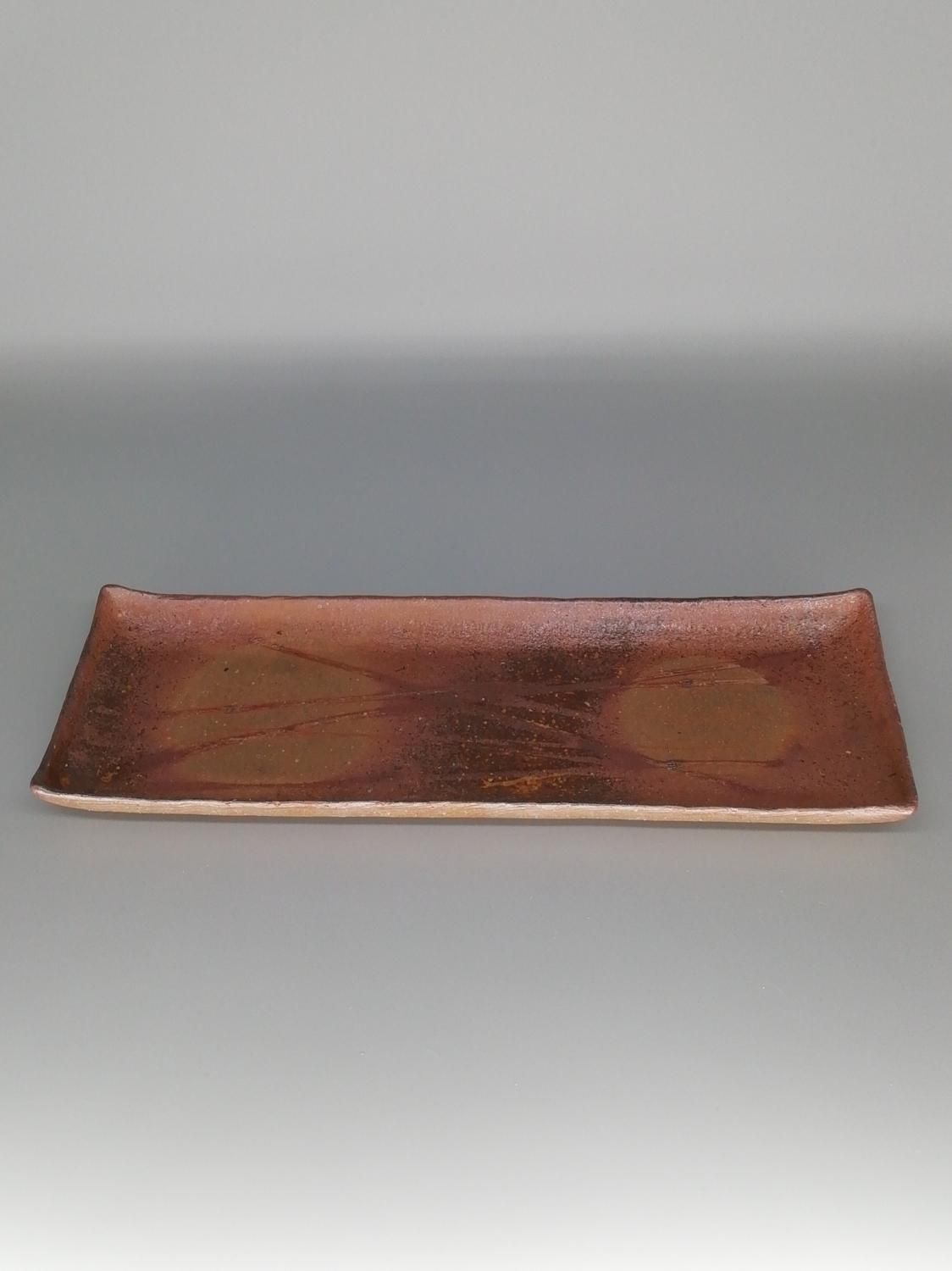 備前焼作家物竹﨑典泰氏長方形皿 作家竹﨑典泰先生