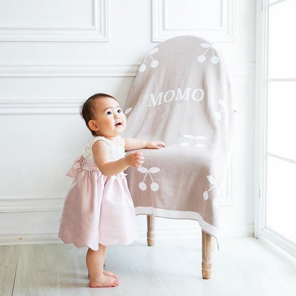 女の子の出産祝い】名入れブランケット｜オーガニックコットン