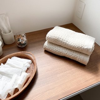 麻と綿のイイトコドリしたワッフル織りのタオル（L/65×115cm） / コットンリネンワッフル / kontex