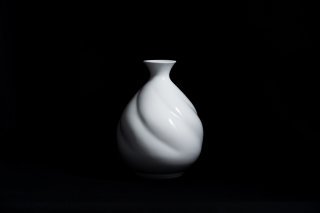 白磁瓜形　花瓶