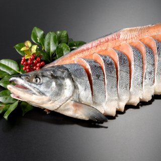 北海道産 新巻鮭一本物 姿切り約3.0kg 