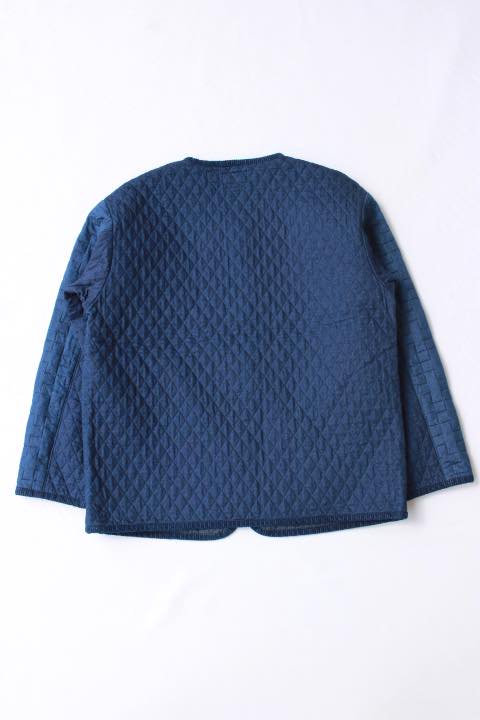 BLUE BLUE JAPAN/インディゴ ツートーンキルト ノーカラージップジャケット