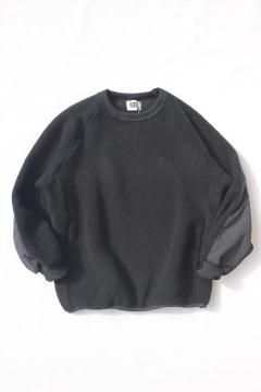 melple/MARCED WOOL CREWNECK BLK