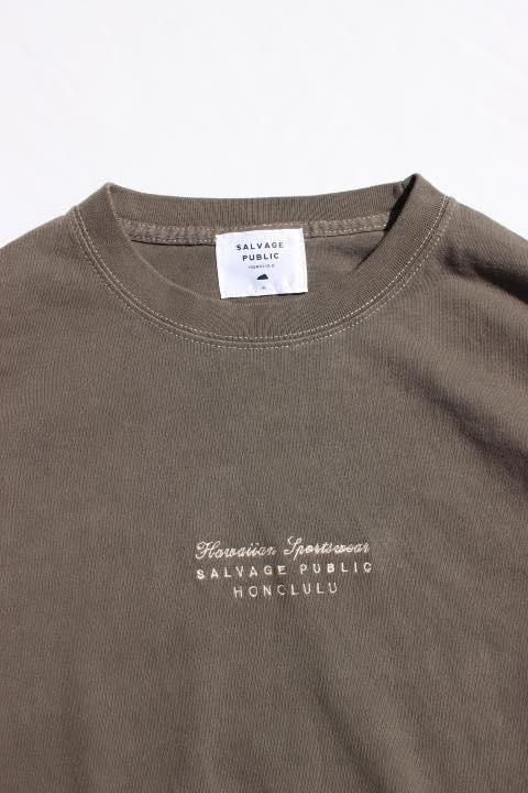 SALVAGE PUBLIC/Pigment L/S Tee(Hawaiian Quilting) COFFEE