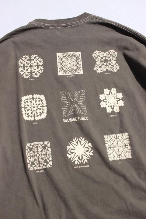 SALVAGE PUBLIC/Pigment L/S Tee(Hawaiian Quilting) COFFEE