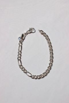 FEDERICO SILVER/figaro chain and flat marina chain bracelet