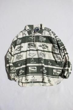 USED/VINTAGE ZIP FLANNEL SHIRT