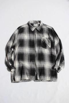 USED/VINTAGE ZIP FLANNEL SHIRT 