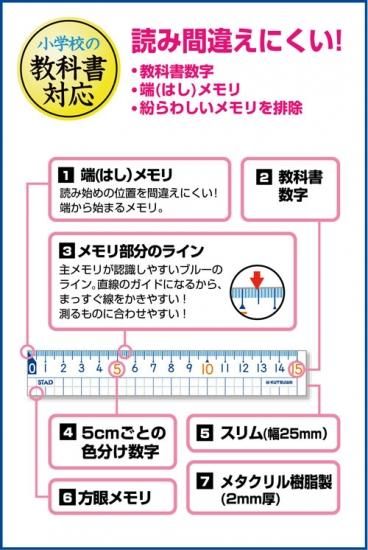 算数定規（15cm）HS15A | クツワ株式会社