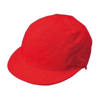メッシュ赤白帽子