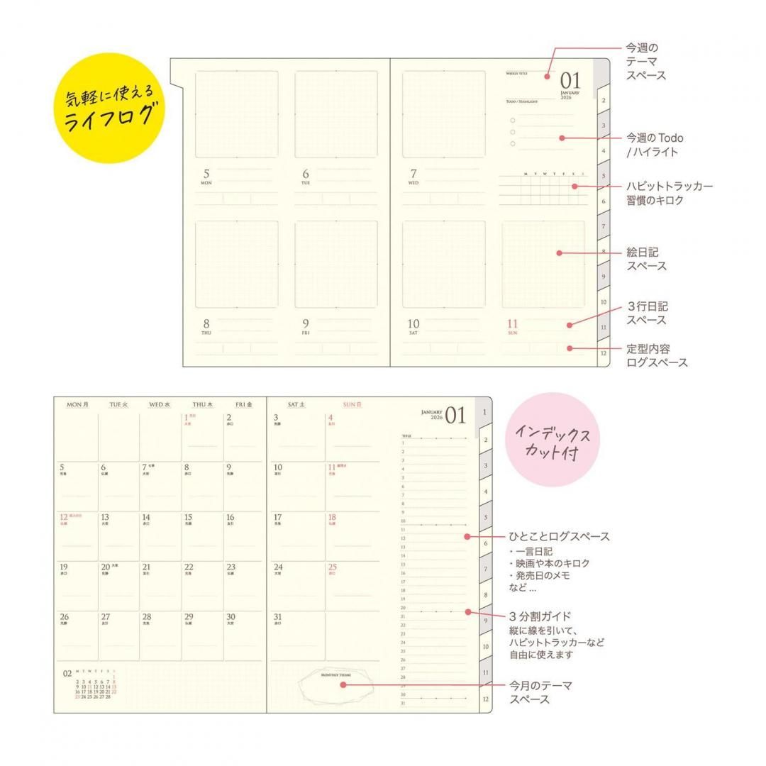 260 risu おまとめ商品 9/16から発売開始】ログジャーナル A6週間【ご入金確認後