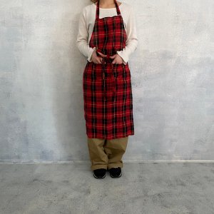 R&D.M.Co-LINEN CHECK APRON