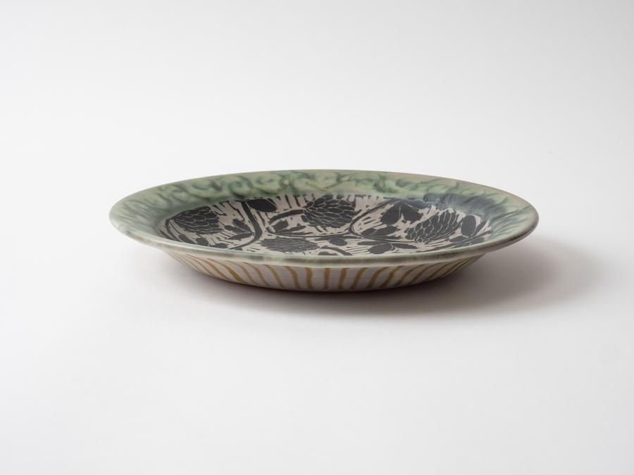 陶芸家] 堂前守人作 楕円 皿