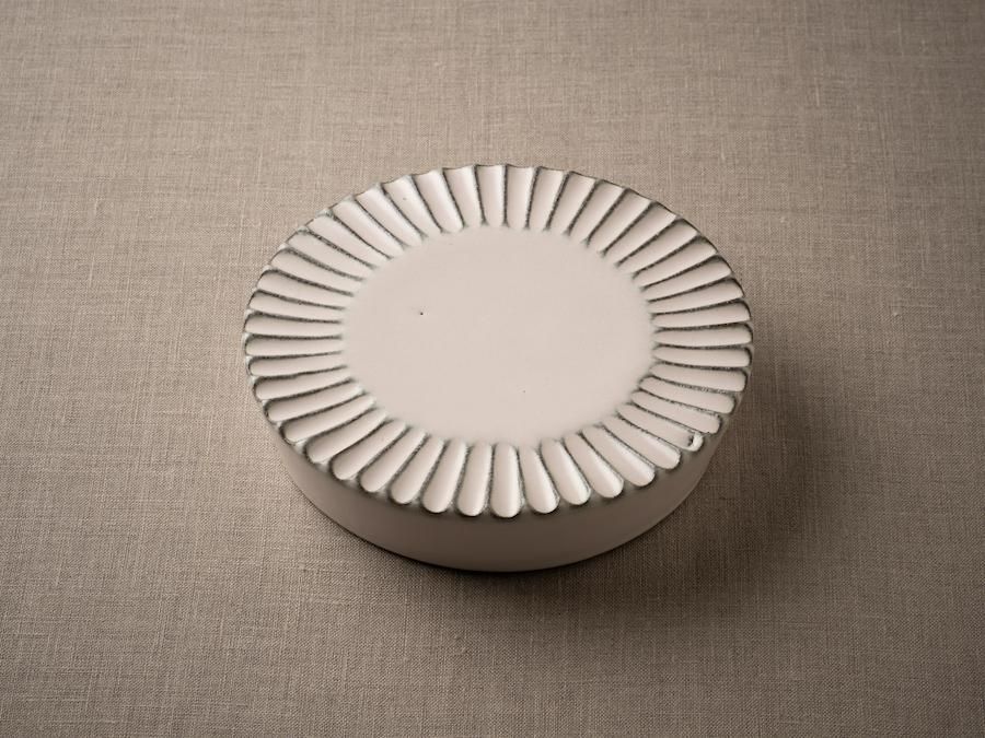 雅峰窯／丹波・立杭】｜ リバーシブル・プレート-鉢（白-ピンク