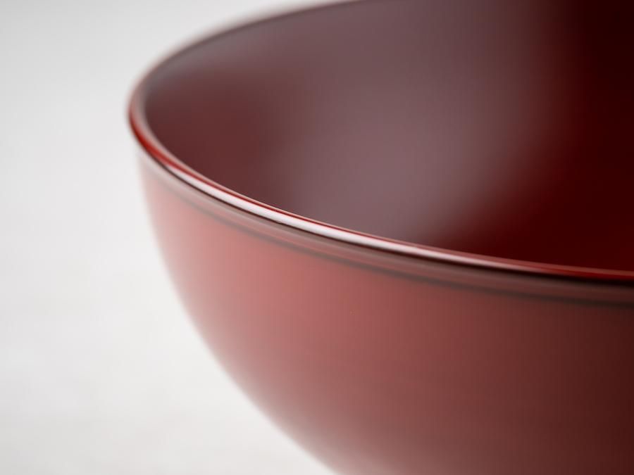 赤木明登作 奥羽飯椀 大 赤 140×82mm 550cc