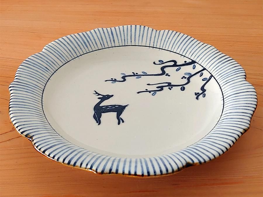 吉村尚子・陶芸作品】｜ 8寸皿「鹿」 ｜ ～Online Shop｜紅椿