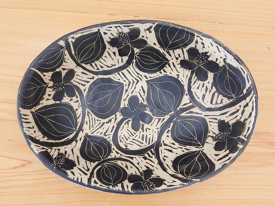 堂前守人・陶器作品】｜ モノトーン・カレー鉢 ＜すみれ