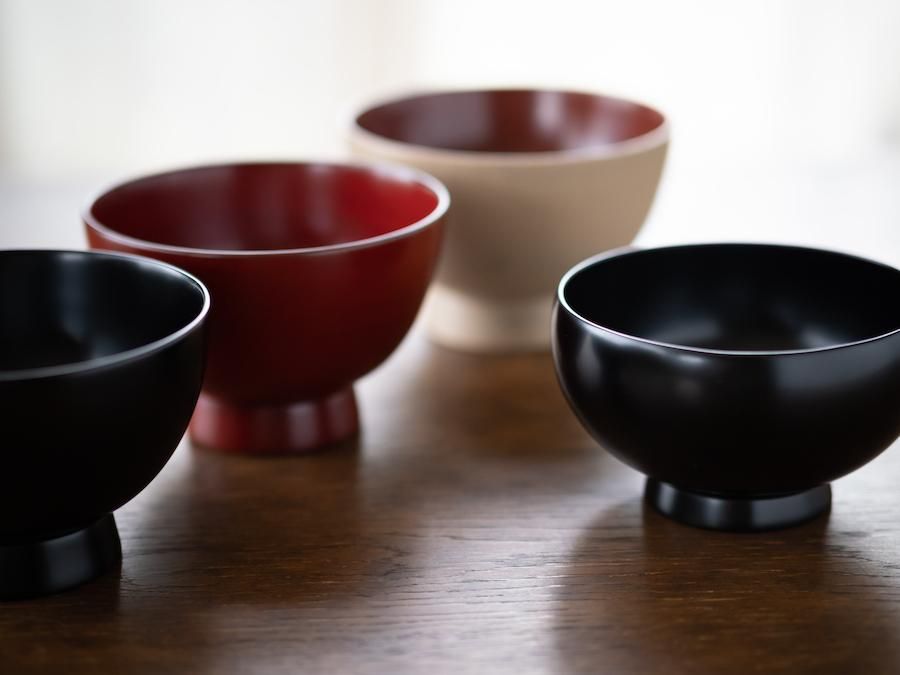 赤木明登作 葉反り椀 大 赤 143×68mm 530cc