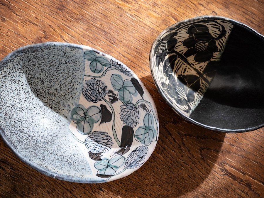 [陶芸家] 堂前守人作 楕円 皿 陶芸家] 堂前守人作 楕円 皿 陶芸家] 堂前守人作 楕円 皿