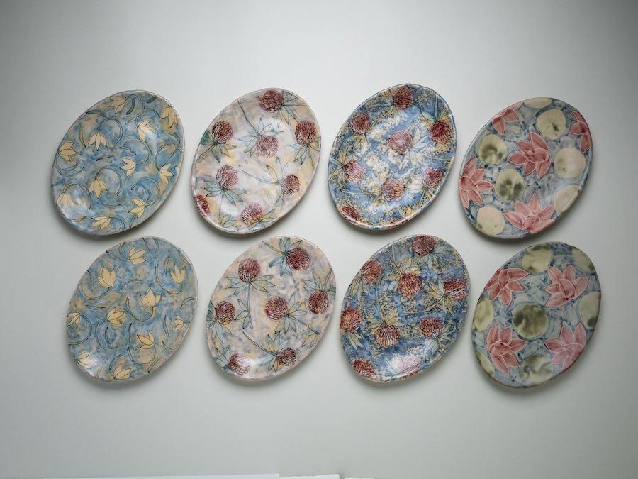 [陶芸家] 堂前守人作 楕円 皿 堂前 守人さんの（陶芸家）のお皿 ： 株式会社遠藤建築アトリエ