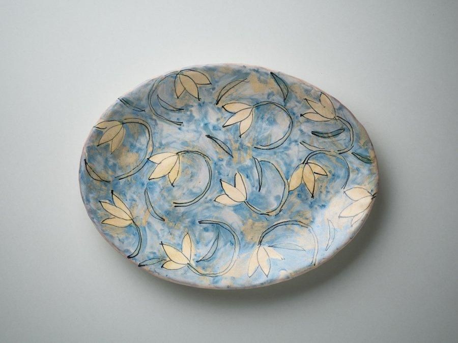 [陶芸家] 堂前守人作 楕円 皿 陶芸家] 堂前守人作 楕円 皿 【公式通販】