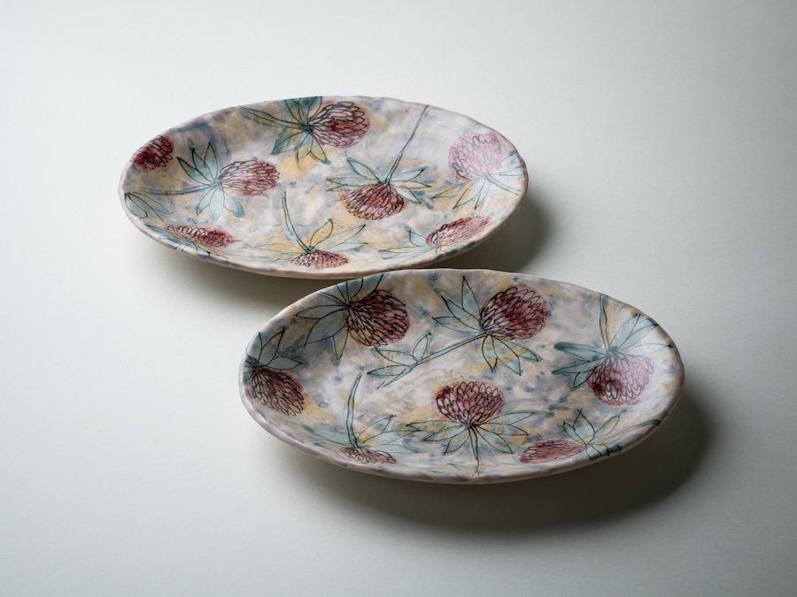 堂前守人・陶器作品】｜ オーバル皿＜a,b,c,d＞