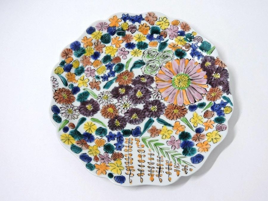 永井麻美子 百花手風輪花 小皿 永井麻美子 百花手風輪花 小皿