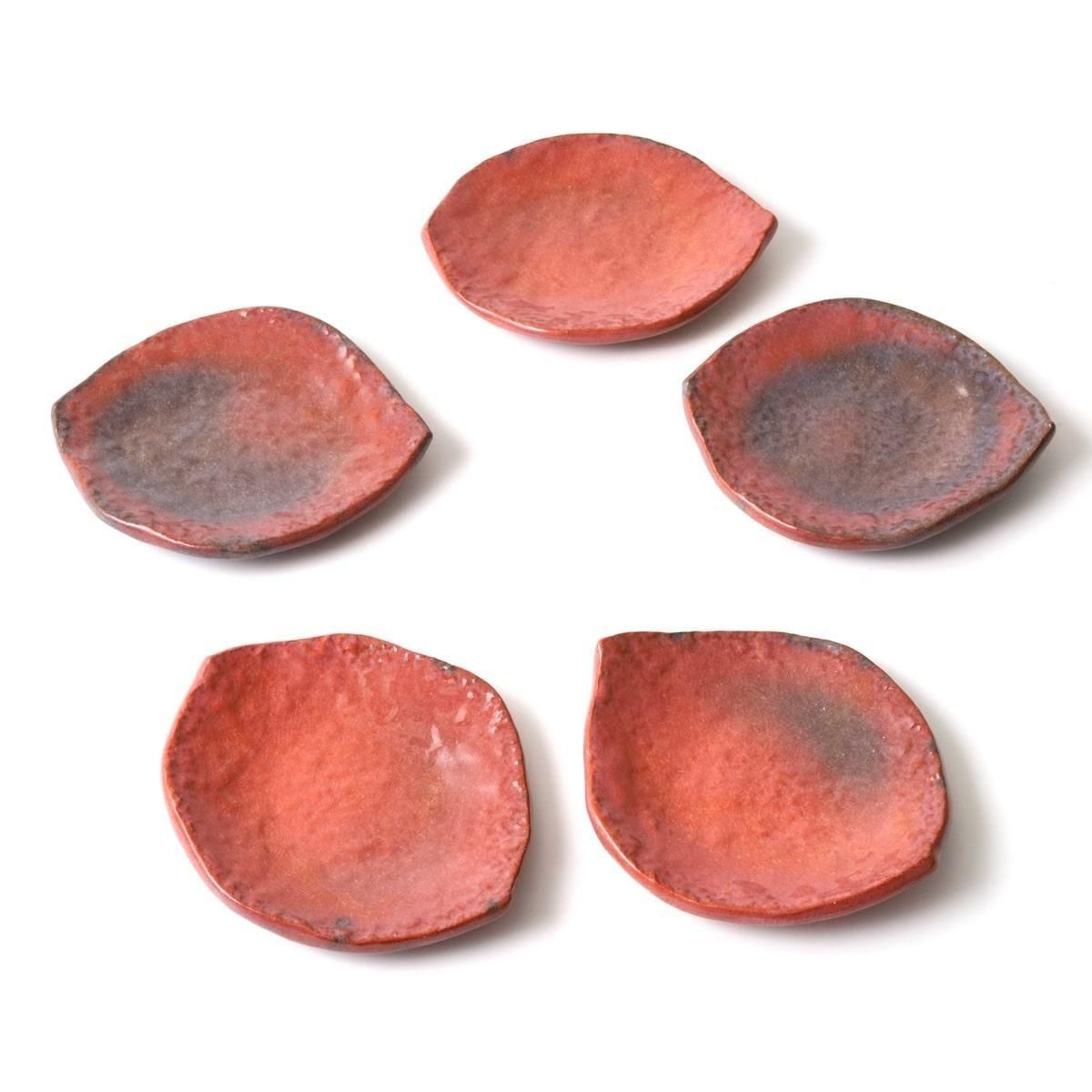 赤楽　蓮葉皿 細川護光 赤楽葉形銘々皿・小 - ギャラリー遊形 オンライン