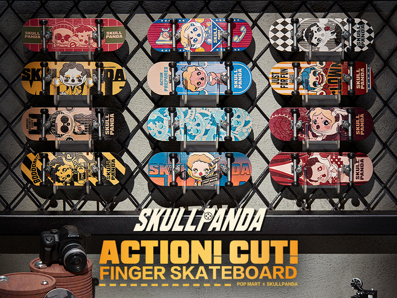 SKULLPANDA Action！ Cut！ Finger Skateborad シリーズ【アソートボックス】 - POP MART JAPAN  オンラインショップ