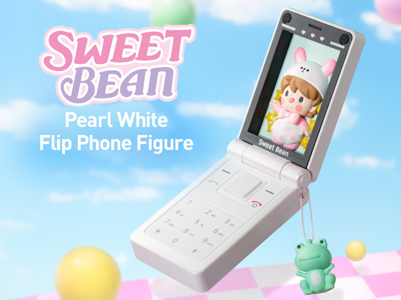 Sweet Bean Pearl White Flip Phone