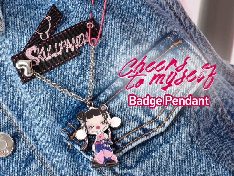 SKULLPANDA CHEERS TO MYSELF シリーズ バッジ ペンダント SKULLPANDA CHEERS TO MYSELF シリーズ バッジ ペンダント